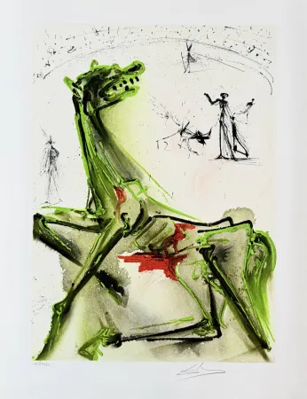リトグラフ Dali - La victime de la Fête, Victim of the bullfight