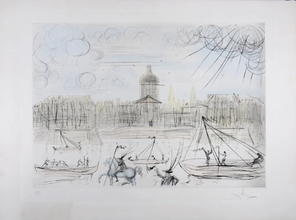 彫版 Dali - L'Académie de Paris, 1971 - Hand-signed