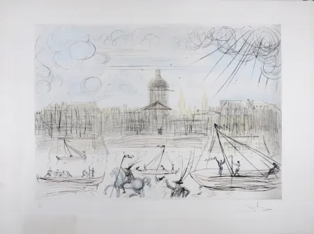 彫版 Dali - L'Académie de Paris, 1971 - Hand-signed