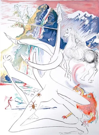 彫版 Dali -  Laser unicorn and cosmic rhino