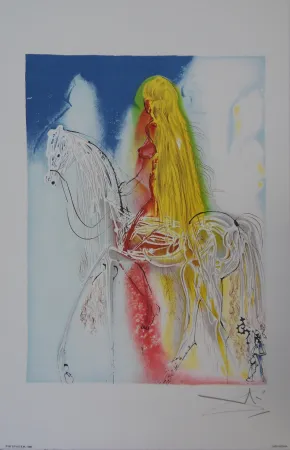 リトグラフ Dali - Les Chevaux, Lady Godiva