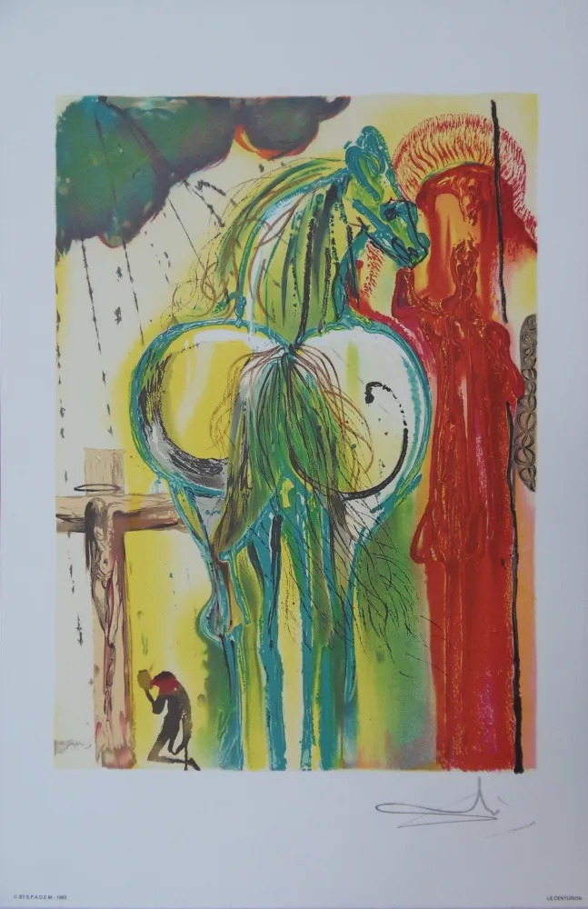 リトグラフ Dali - Les Chevaux, le Centurion