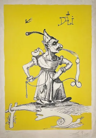 リトグラフ Dali - Les Songes Drôlatiques de Pantagruel, Planche X