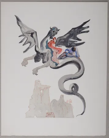 リトグラフ Dali - Les Usuriers