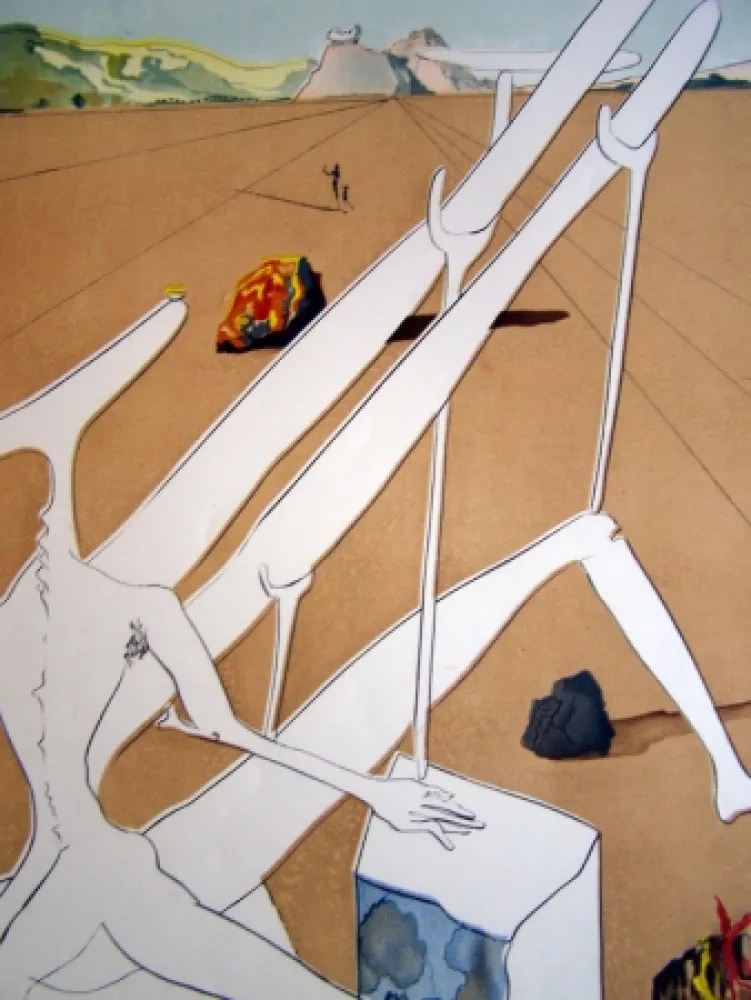 彫版 Dali - MARTIAN DALI EQUIPPED WITH A HOLOELECTRONIC DOUBLE MICROSCOPE