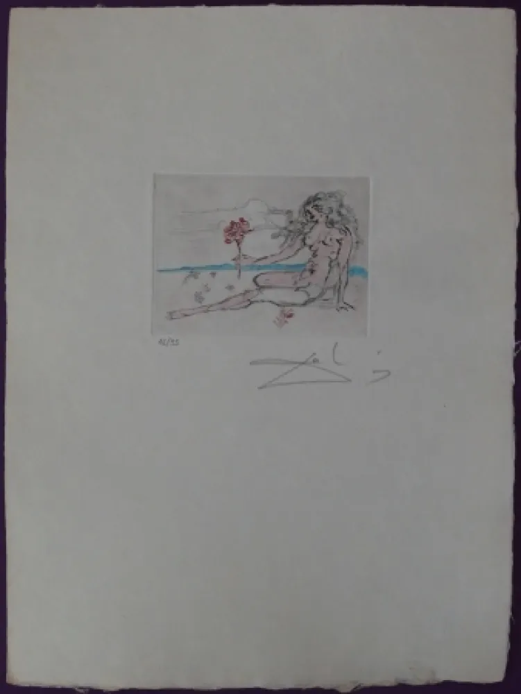 エッチング Dali - Nude with rose