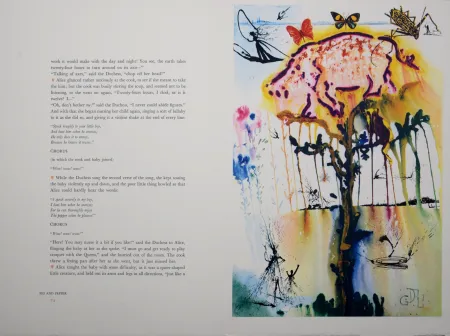 輪転グラビア印刷 Dali - Pig and pepper, Alice's Adventures in Wonderland, 1969