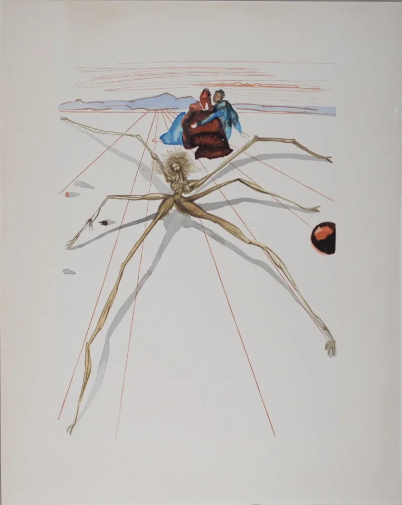 リトグラフ Dali - Quittant la corniche de la colère