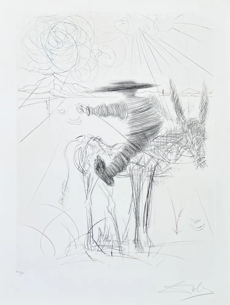 ポイントーセッシュ Dali - Salvador Dalí (1904-1989) - Drypoint etching on Lana paper - 1970