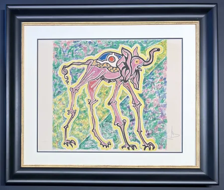 リトグラフ Dali - Salvador Dalì (1904-1989) - Elefante-cicogna (Elephant-stork) - Coloured lithograph on Arches paper