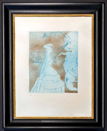 彫版 Dali - Salvador Dalì (1904-1989) - Femme a coussin - Drypoint, etchings - 1969