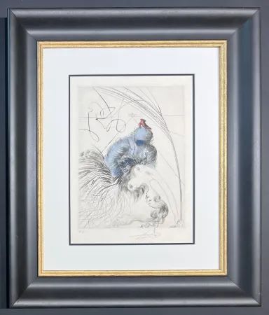 ポイントーセッシュ Dali - Salvador Dalí (1904-1989) - Hand watercolored drypoint etching on Japanese paper - 1969