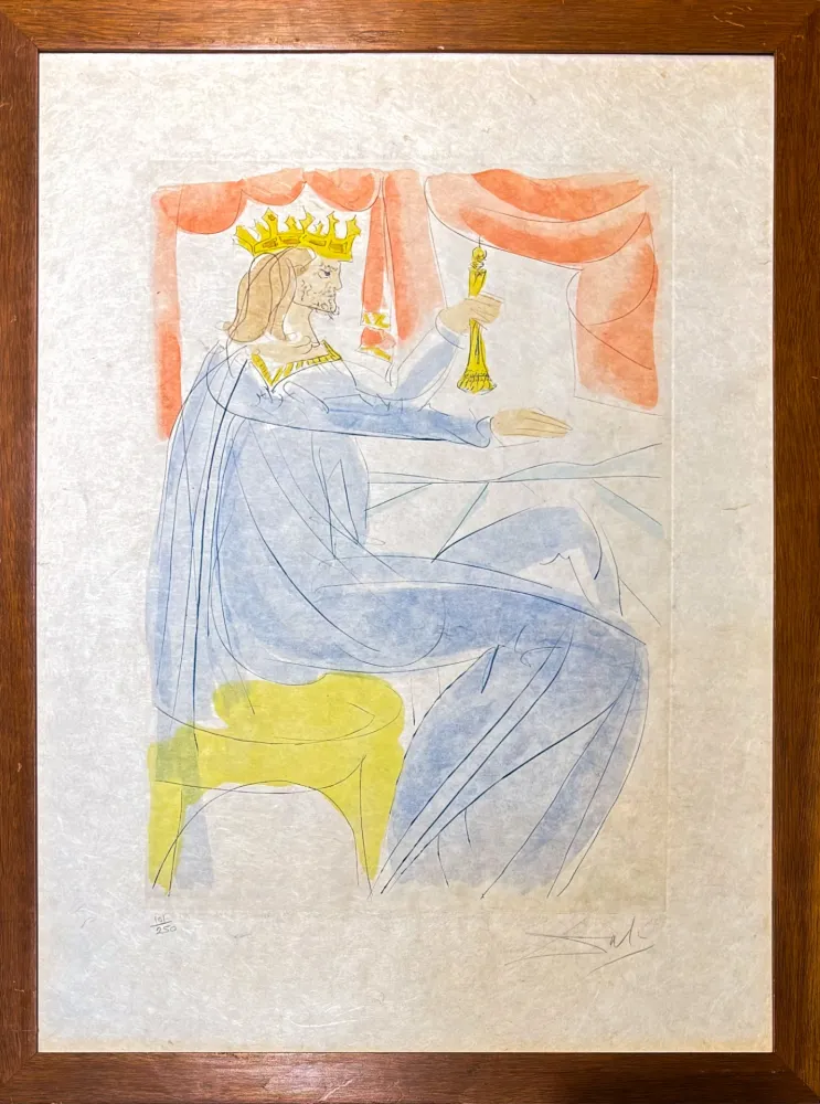 ポイントーセッシュ Dali - Salvador Dalí (1904-1989) - King Solomon - drypoint, etching - 1975