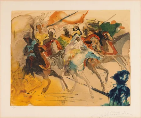 リトグラフ Dali - Salvador Dalì (1904–1989) - La bataille de Tétouan - lithograph on paper - 1971