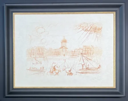 彫版 Dali - Salvador Dalì (1904–1989) - L'Academie de Paris - Etching in sepia on extremely fine Japanese paper - 1971