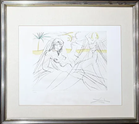 彫版 Dali - Salvador Dalí (1904–1989) - Mort de Cléopâtra - Drypoint etching with stencil on Arches paper - 1975