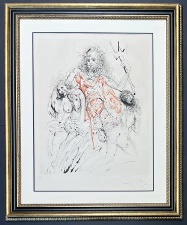 ポイントーセッシュ Dali - Salvador Dalì (1904 - 1989) - Poisedon - Mixed media incorporating heliogravure and drypoint etching hand-colored on Arches paper - 1966