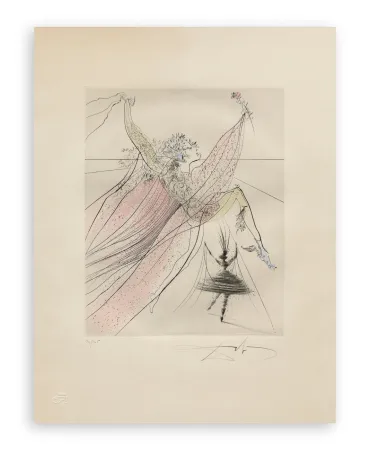 彫版 Dali - Salvador Dalí (1904–1989) - Terpsichore - Hand-coloured drypoint etching on Arches paper - 1971