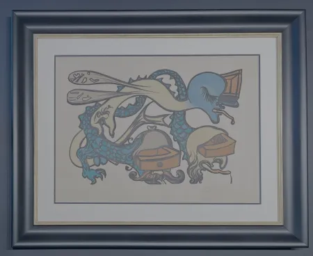 リトグラフ Dali - Salvador Dalì(1904-1989)- Idra a tre teste (Three-headed Hydra)- color lithograph on Arches paper