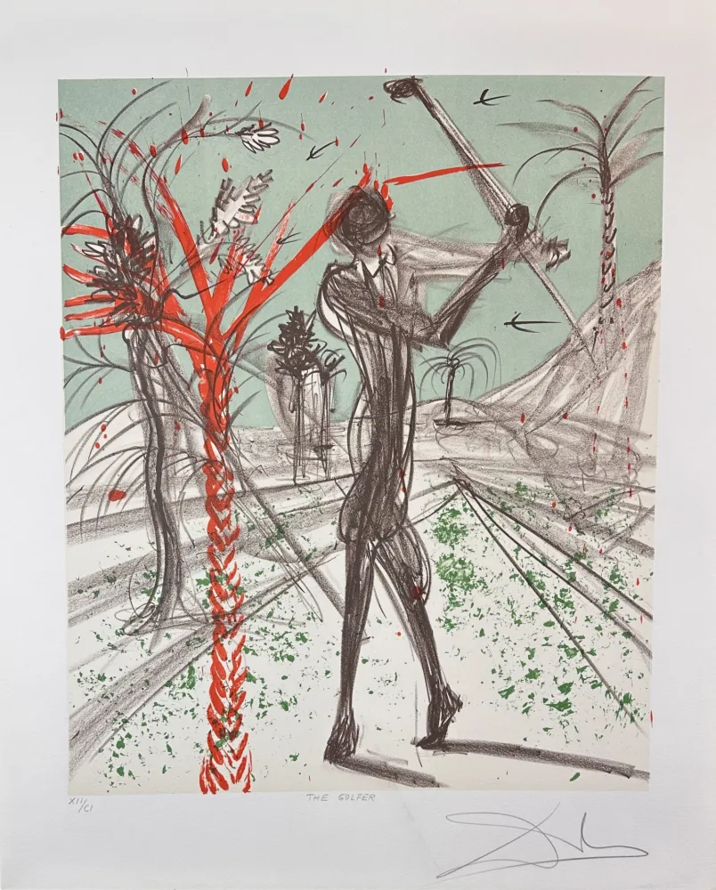 リトグラフ Dali - Sports The Golfer