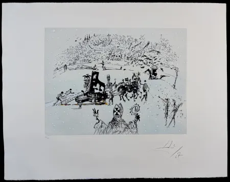 彫版 Dali - Tauramachie Surrealiste The Piano in The Snow