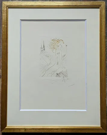 彫版 Dali - The Betrothed of the King of Algarve, Original Hand-signed  Etching in colours, 1972