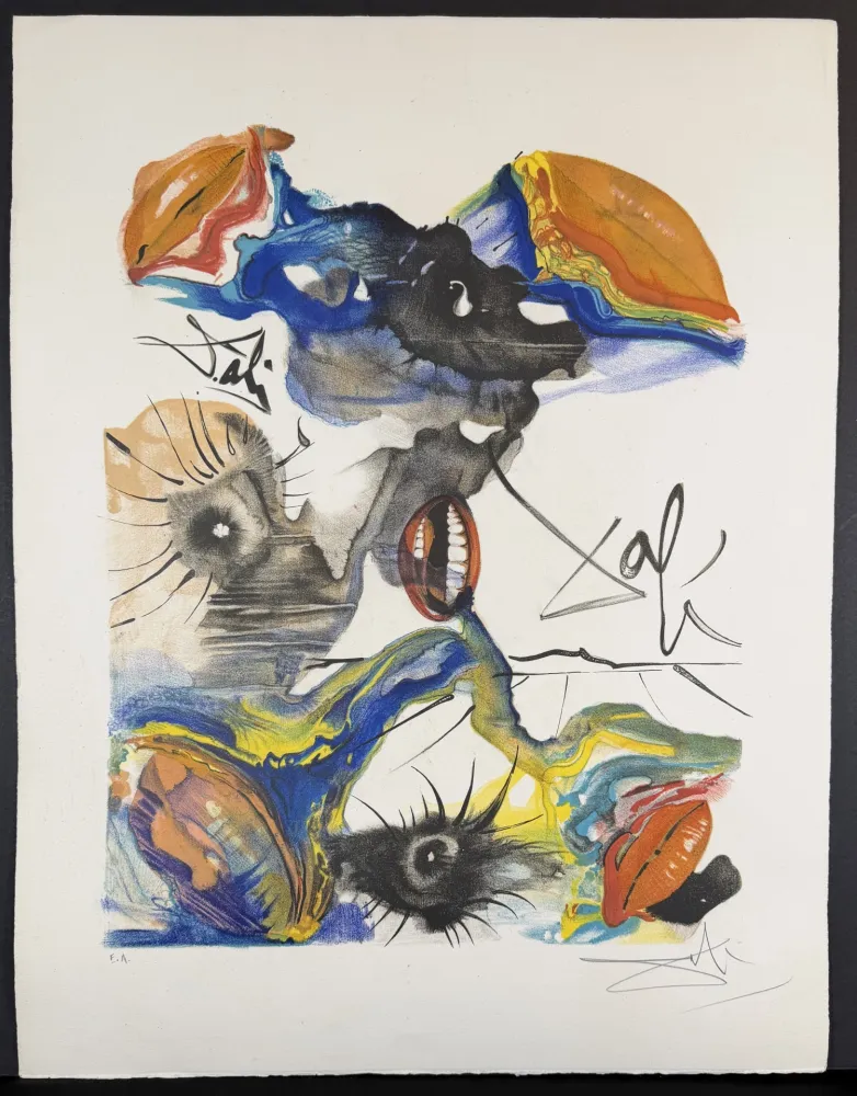 リトグラフ Dali - The Butterfly & The Lips The Lips