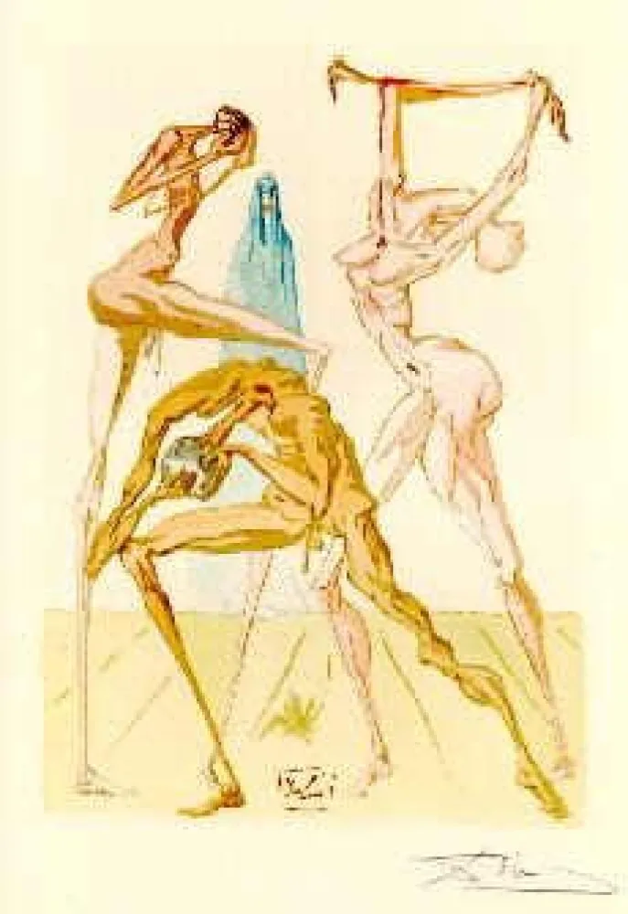 リトグラフ Dali - The Divine Comedy - Hell - Chant 19