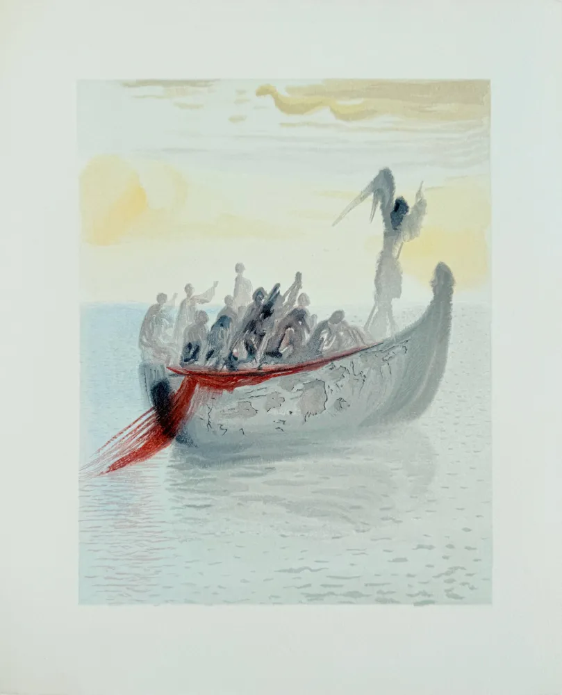 木版 Dali - The Purgatory, Canto 2 - La Barque du Nocher