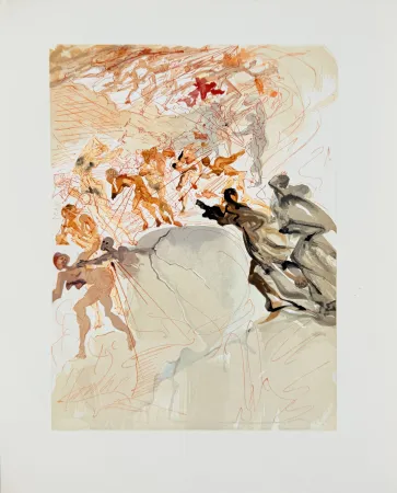 木版 Dali - The Purgatory, Canto 25 - Mounting the Seventh Terrace, Lust