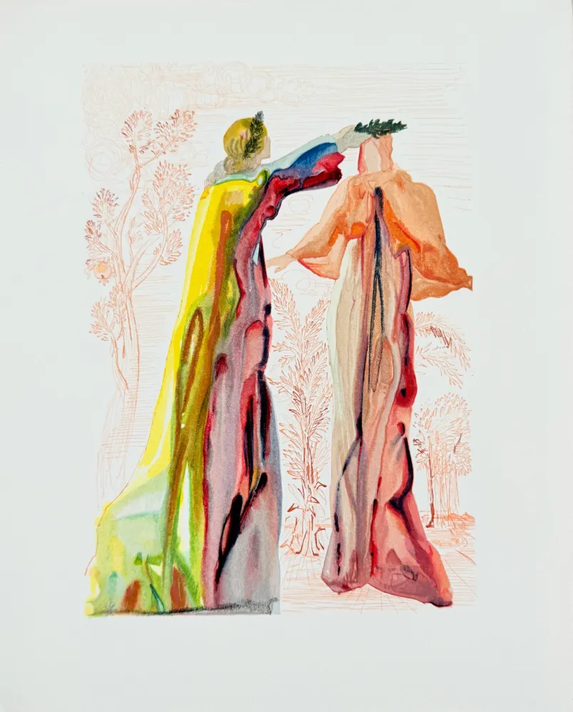 木版 Dali - The Purgatory, Canto 27 - The Last Words of Virgil