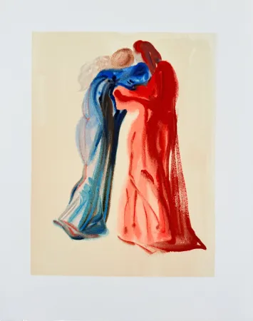 木版 Dali - The Purgatory, Canto 29 - Meeting of Dante and Beatrice