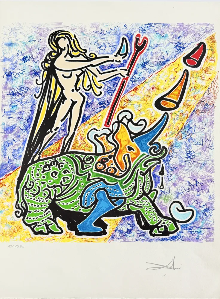 リトグラフ Dali - The Virgin and the Rhinoceros