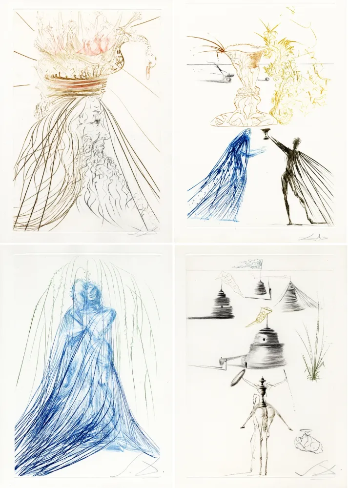 挿絵入り本 Dali - TRISTAN ET ISEULT. 42 pointes-sèches signées (1970).