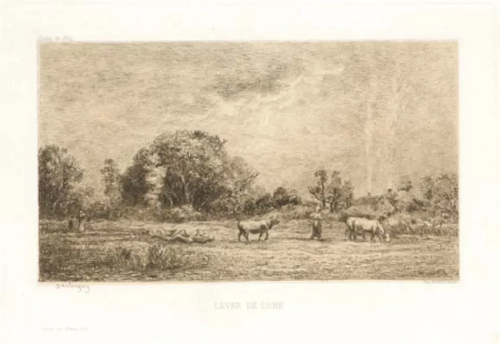 彫版 Daubigny - Lever de lune