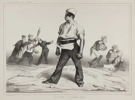 リトグラフ Daumier - Liberté de la Presse - Ne vous y frottez pas!