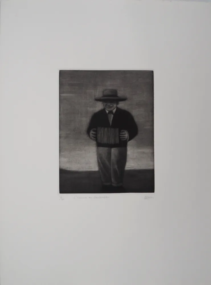 彫版 Davies - L'homme au bandonéon