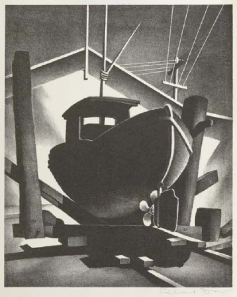 リトグラフ Day - Boat on the Ways