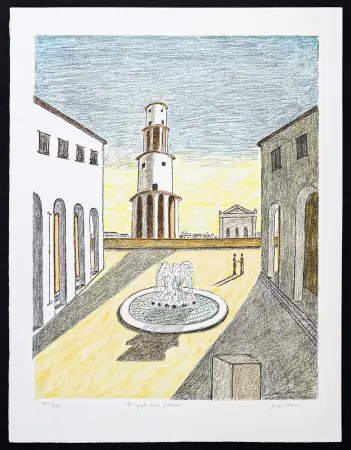 リトグラフ De Chirico - Giorgio de Chirico (1888–1978) - Il segreto della fontana - 9-colour lithograph - 1971