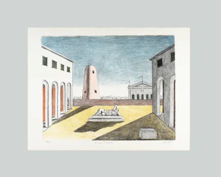 リトグラフ De Chirico - Il riposo di Arianna