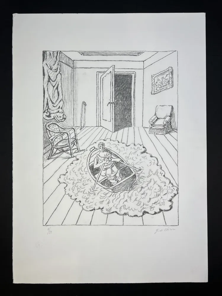 リトグラフ De Chirico - Il ritorno di Ulisse