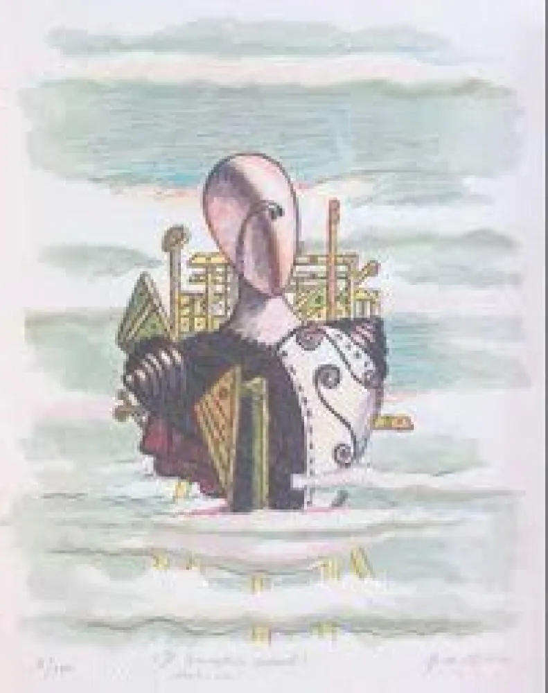 リトグラフ De Chirico - Il Travatore Errante