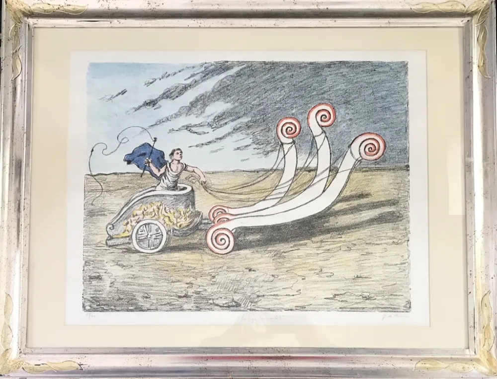 リトグラフ De Chirico - La Biga invincibile 