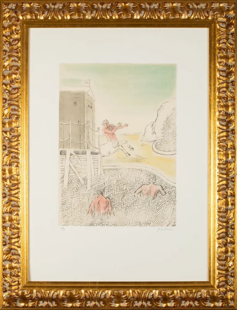 エッチングと　アクチアント De Chirico - L'arrivo del centauro