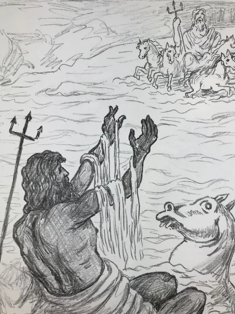 リトグラフ De Chirico - Nettuno