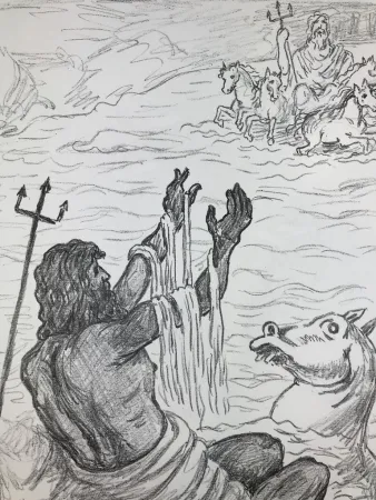 リトグラフ De Chirico - Nettuno