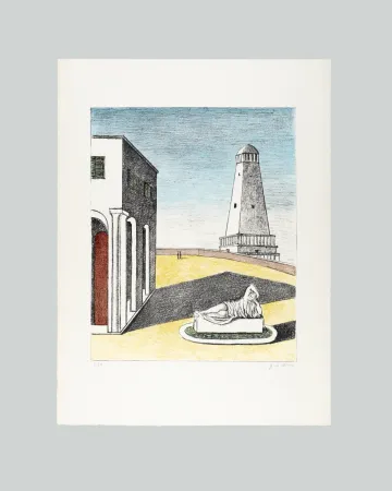 リトグラフ De Chirico - Piazza d'Italia