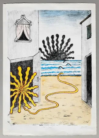 リトグラフ De Chirico - Sole e mare