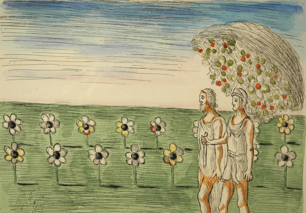 エッチング De Chirico - Visione misteriosa