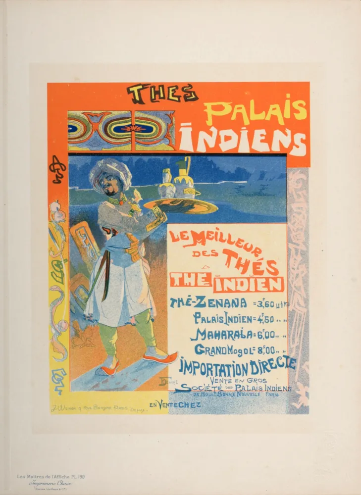リトグラフ De Feure - Les Maîtres de l'Affiche : Thés Palais Indiens, 1895